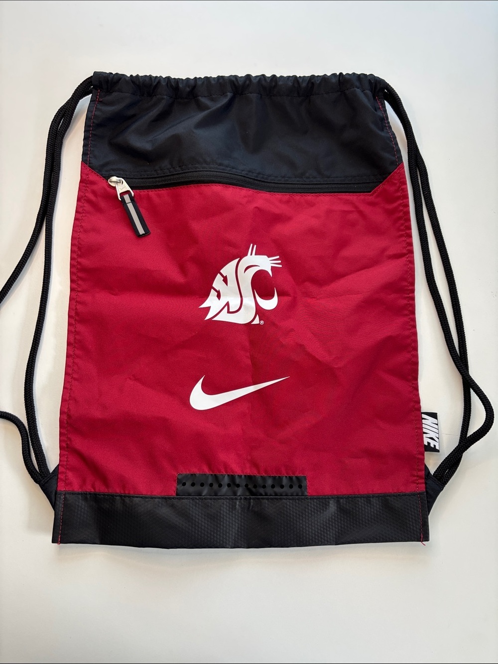 Nike Red and Black Washington State Drawstring Sports Bag -495sku